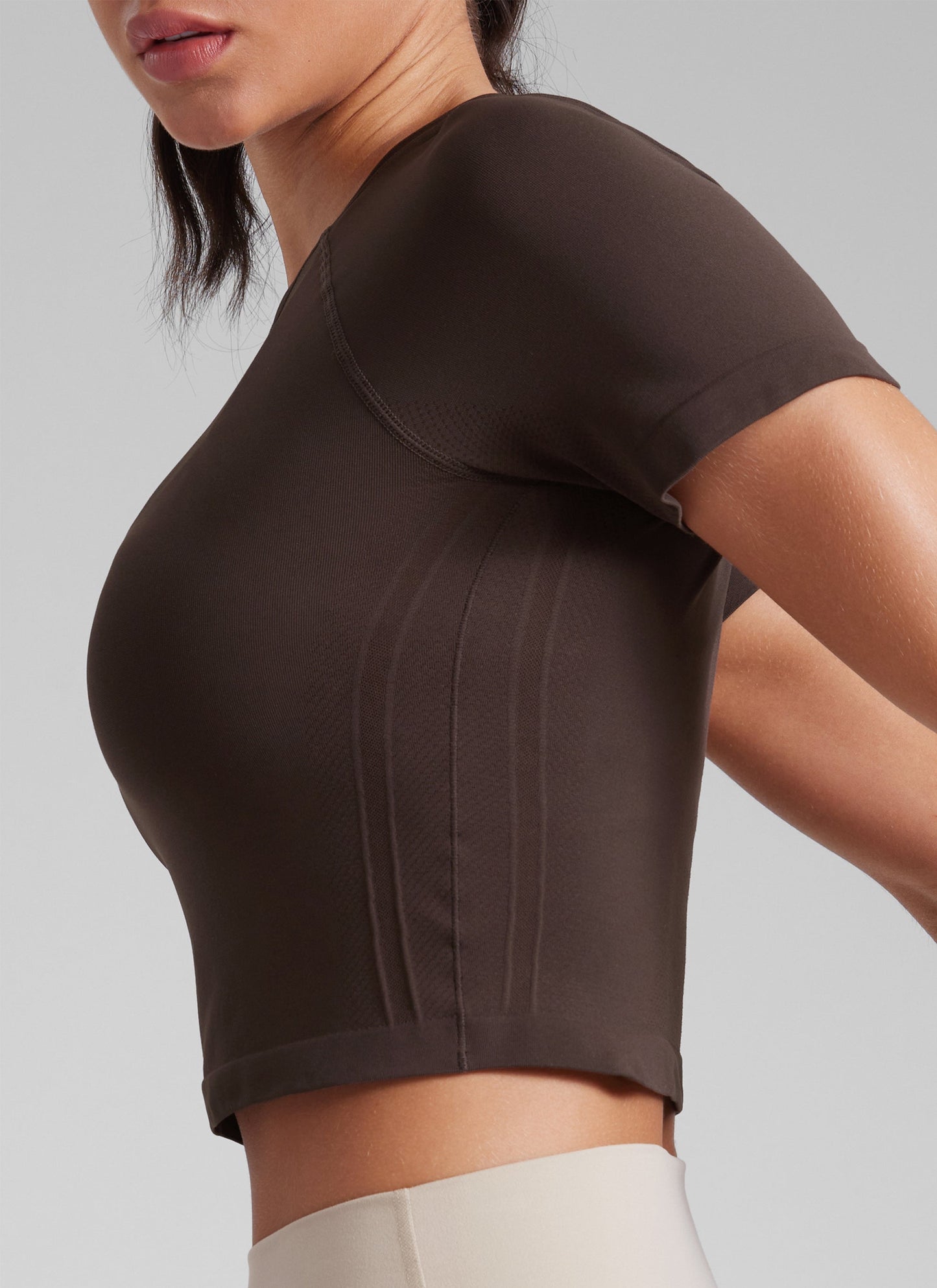 Seamless Crew Neck Cropped Short Sleeve