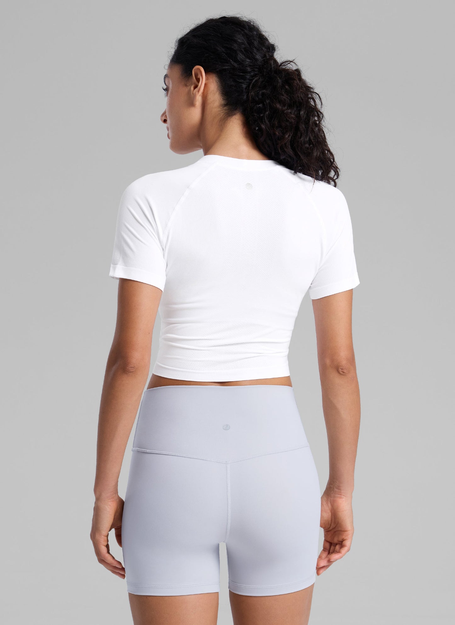 Seamless Crew Neck Cropped Short Sleeve