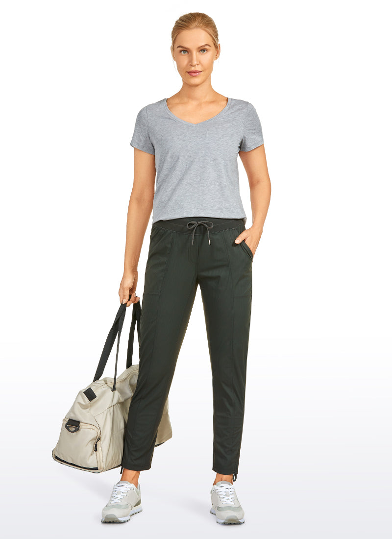 Striped Cinched Leg Pocket Pant 27''