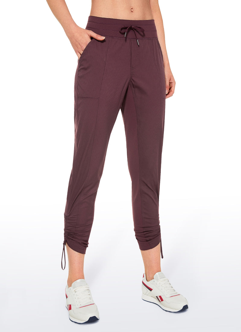Striped Cinched Leg Pocket Pant 27''