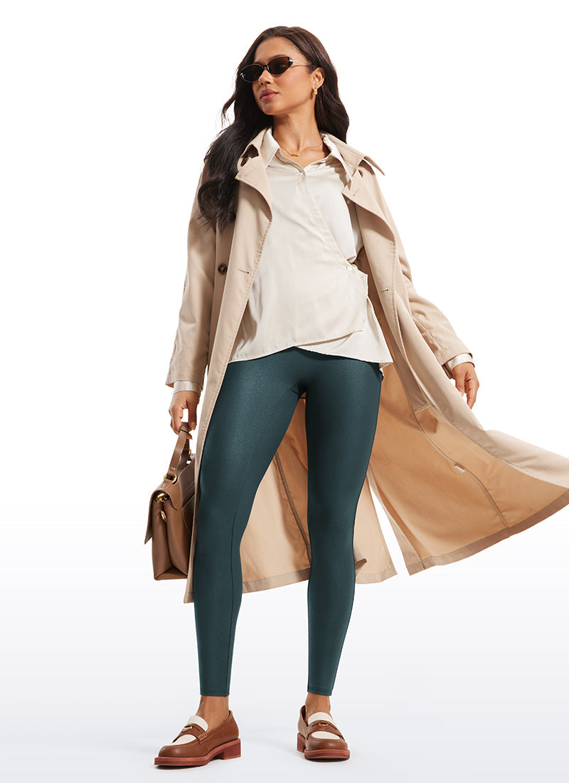 Faux Leather No Front Seam Legging 28''