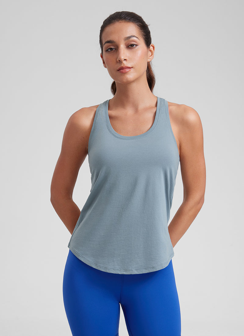 Pima Cotton Hip Length Racerback Tank