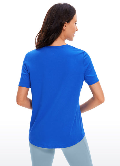 Pima Cotton Round Neck Short Sleeve