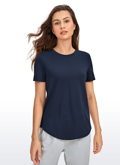 Pima Cotton Round Neck Short Sleeve