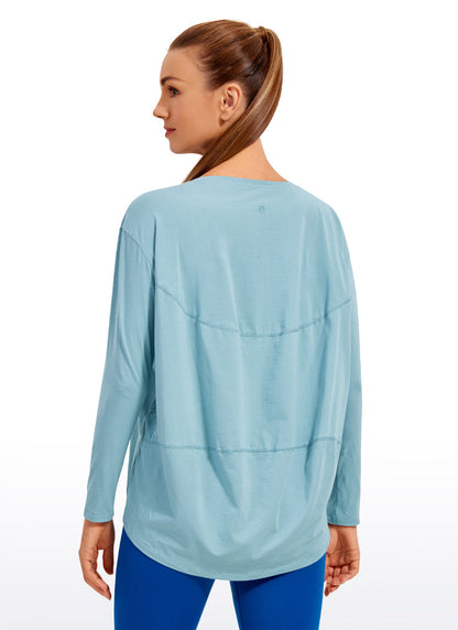 Pima Cotton Boat Neck Long Sleeve