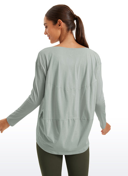 Pima Cotton Boat Neck Long Sleeve