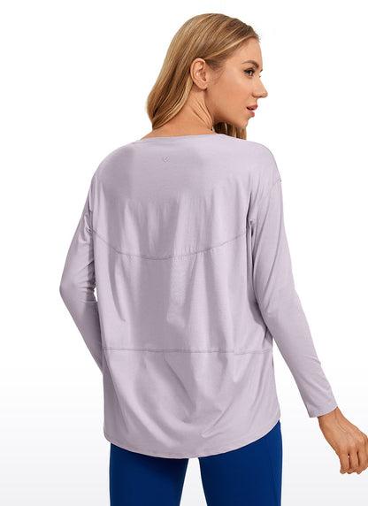 Pima Cotton Boat Neck Long Sleeve
