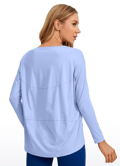 Pima Cotton Boat Neck Long Sleeve