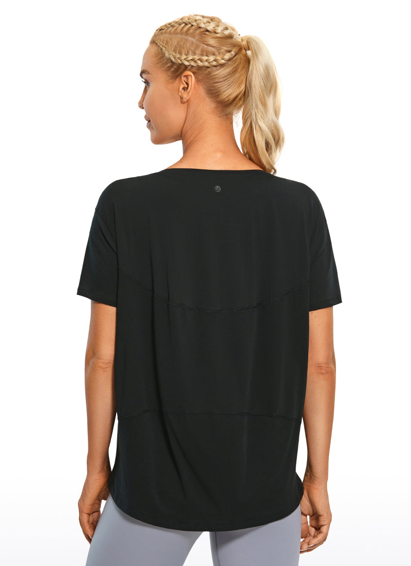 Pima Cotton Boat Neck Short Sleeve