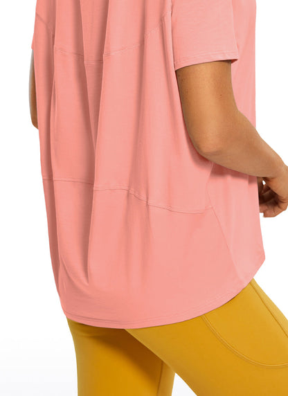 Pima Cotton Boat Neck Short Sleeve