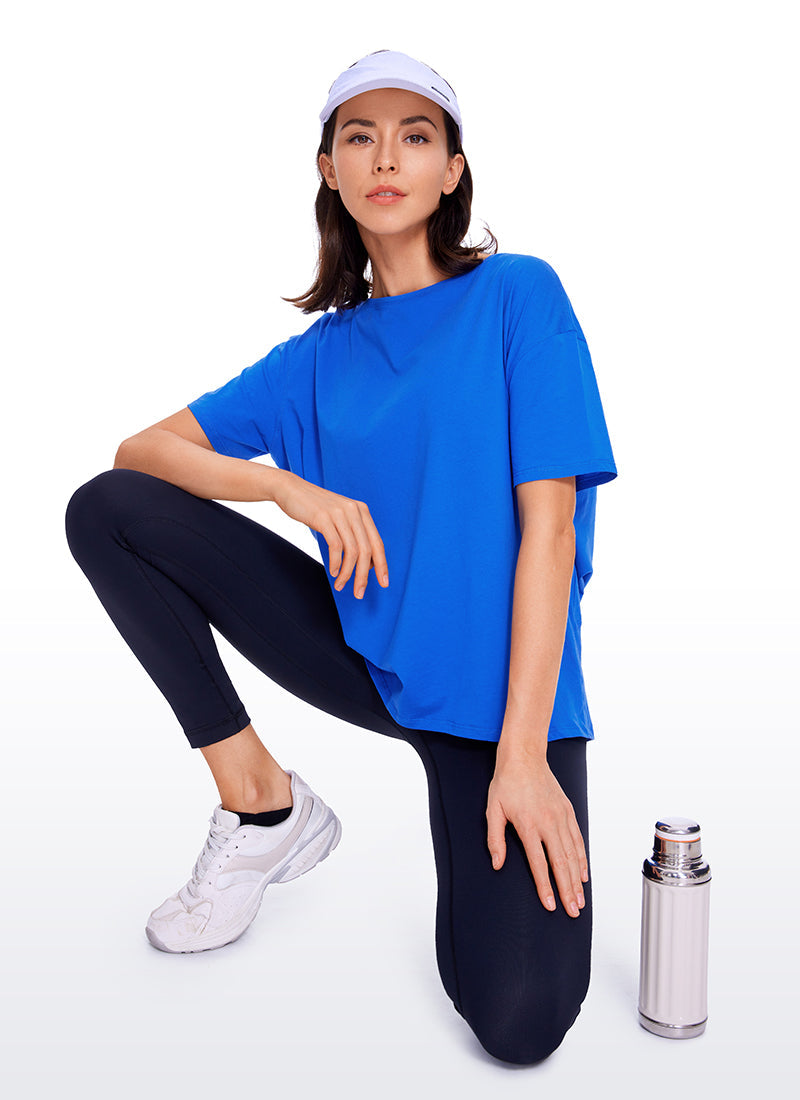 Pima Cotton Boat Neck Short Sleeve