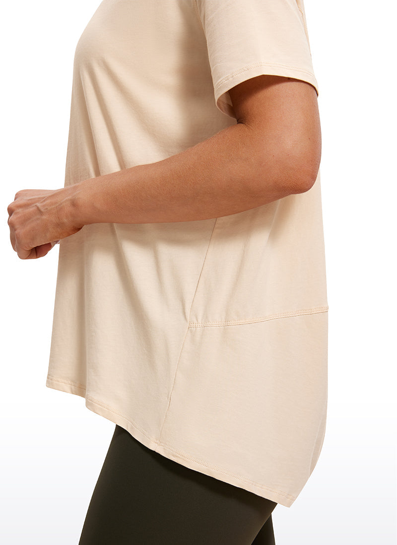 Pima Cotton Boat Neck Short Sleeve