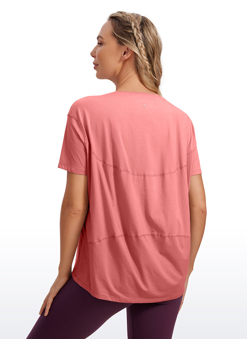 Pima Cotton Boat Neck Short Sleeve