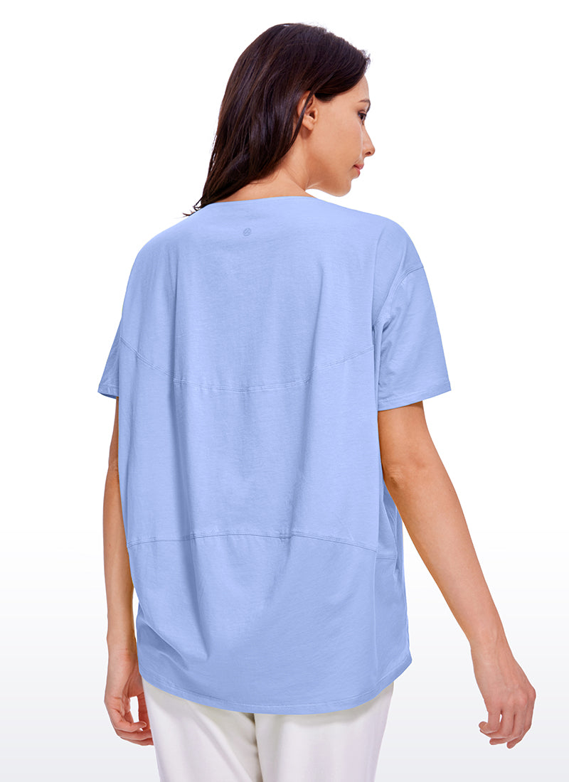 Pima Cotton Boat Neck Short Sleeve