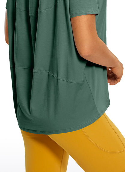 Pima Cotton Boat Neck Short Sleeve