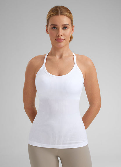 Speedy Seamless Built in Bra Pure color Tank