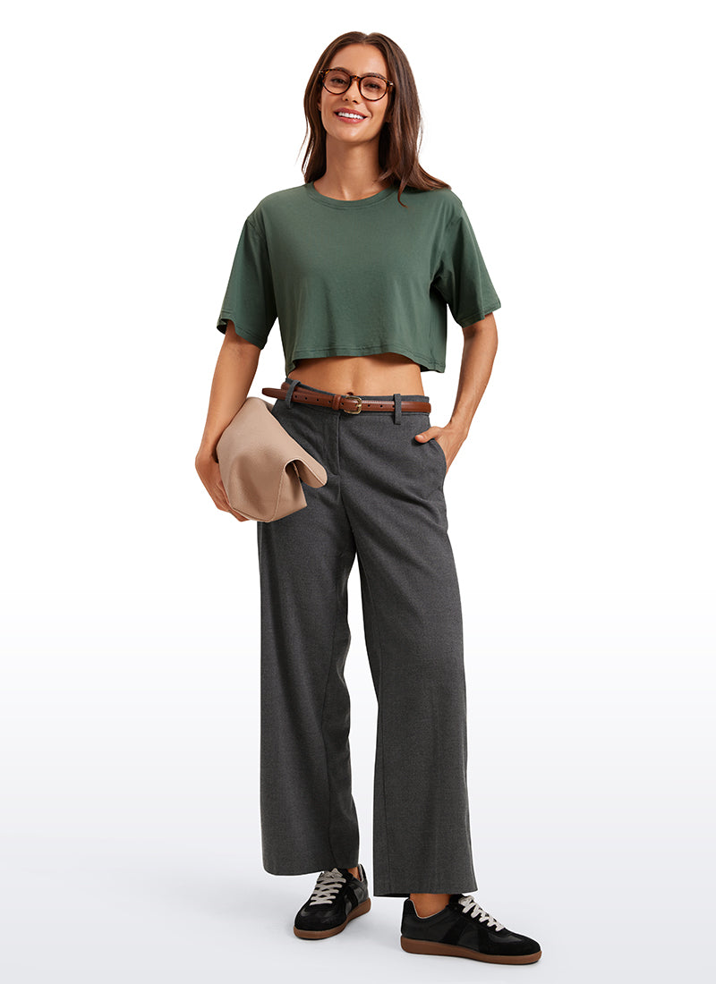 Pima Cotton Cropped Short Sleeve