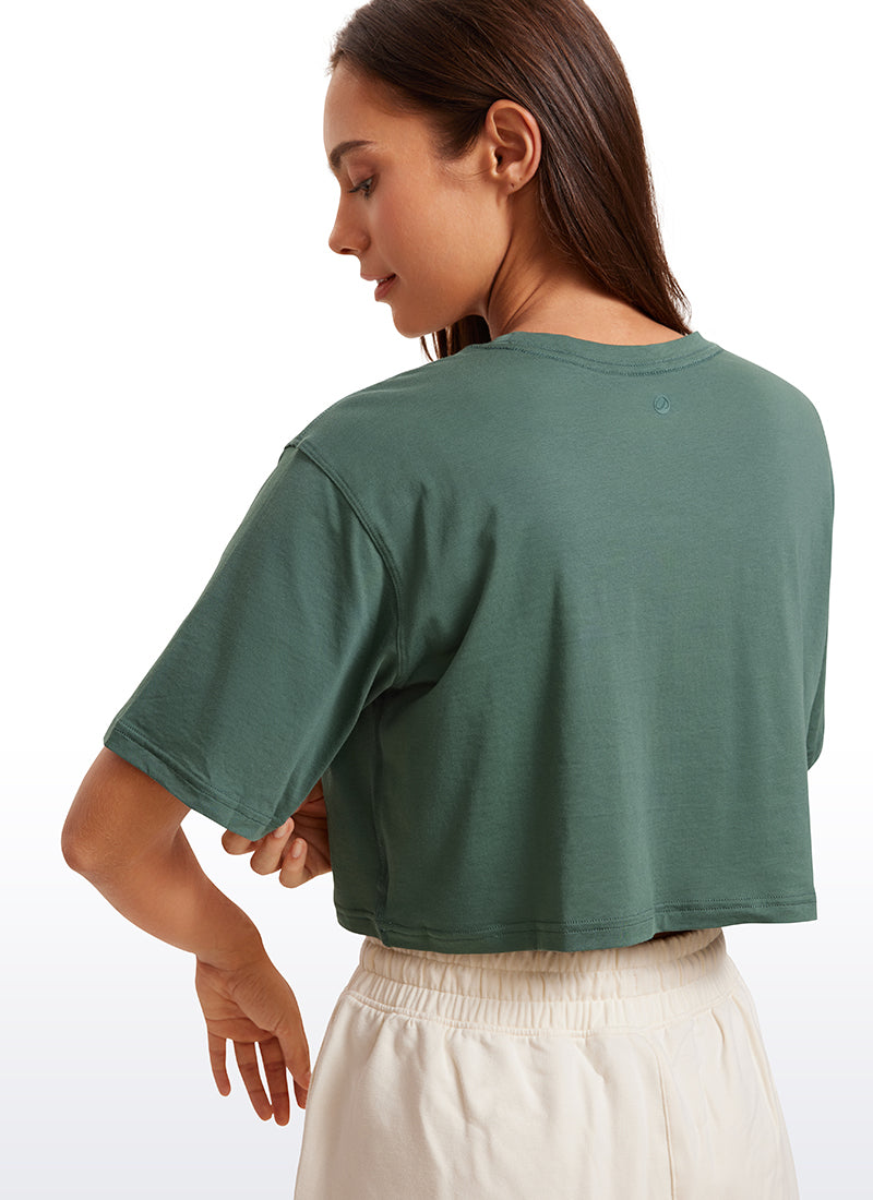Pima Cotton Cropped Short Sleeve