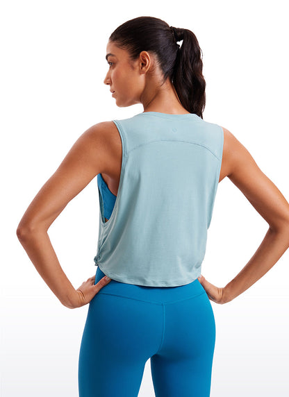 Pima Cotton Crop Tank Deep Armhole