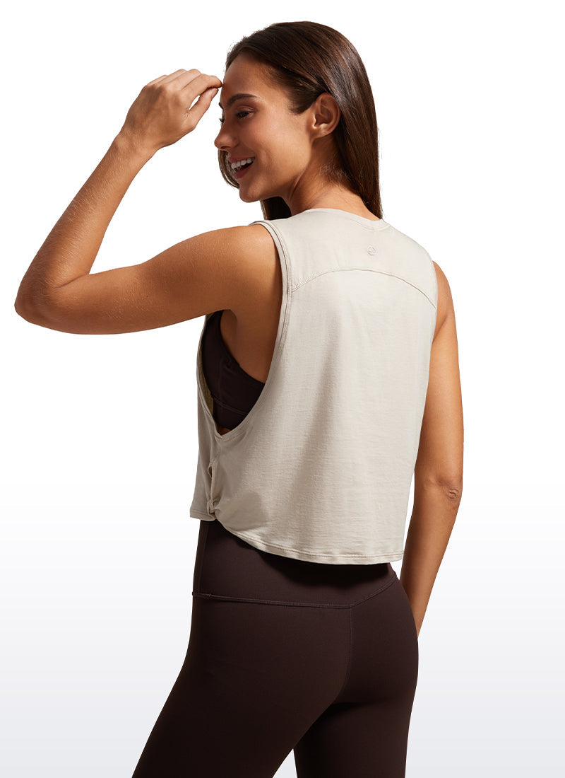 Pima Cotton Crop Deep Armhole Tank