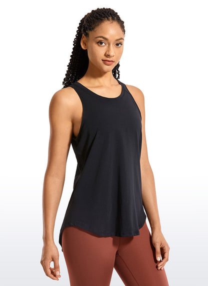 Pima Cotton Split Open Back Tank