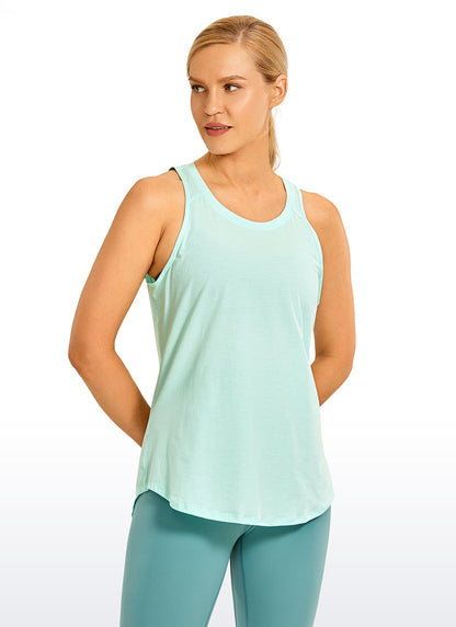 Pima Cotton Split Open Back Tank
