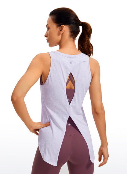 Pima Cotton Split Open Back Tank