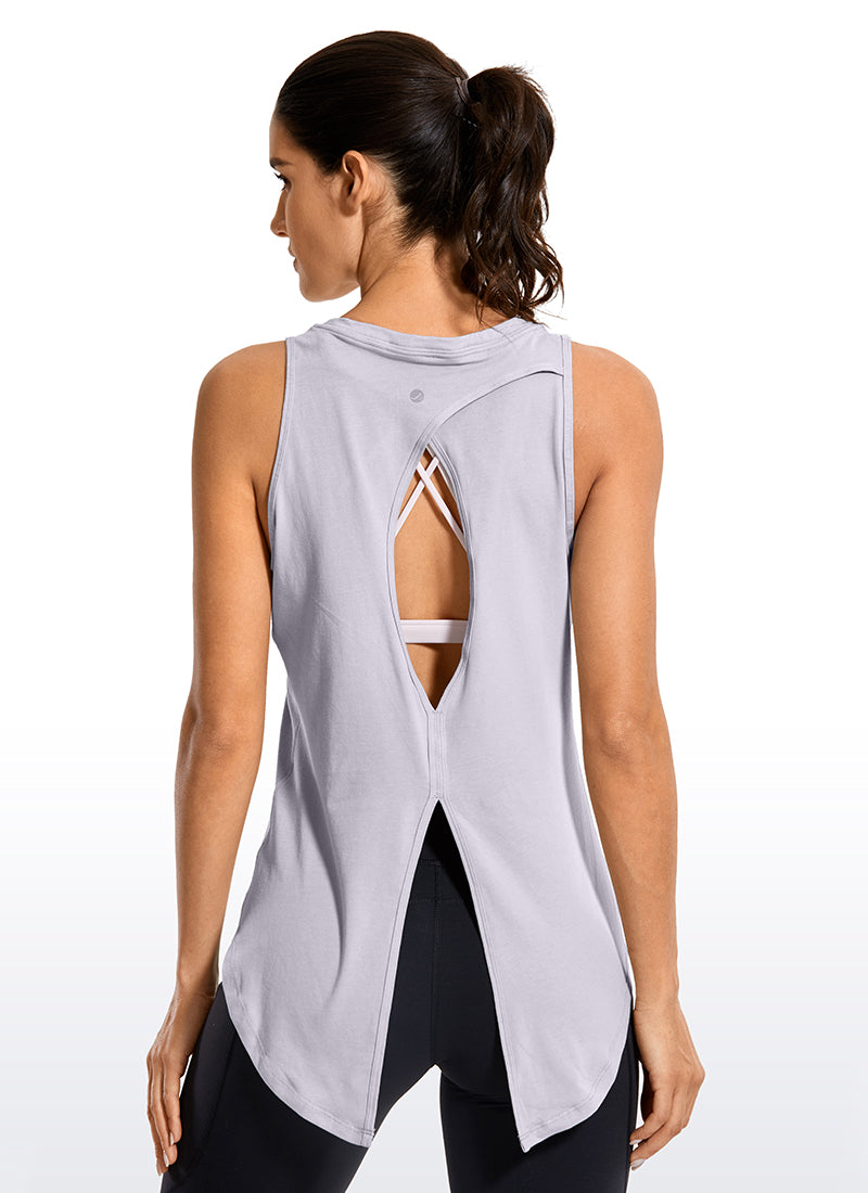 Pima Cotton Split Open Back Tank