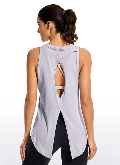 Pima Cotton Split Open Back Tank