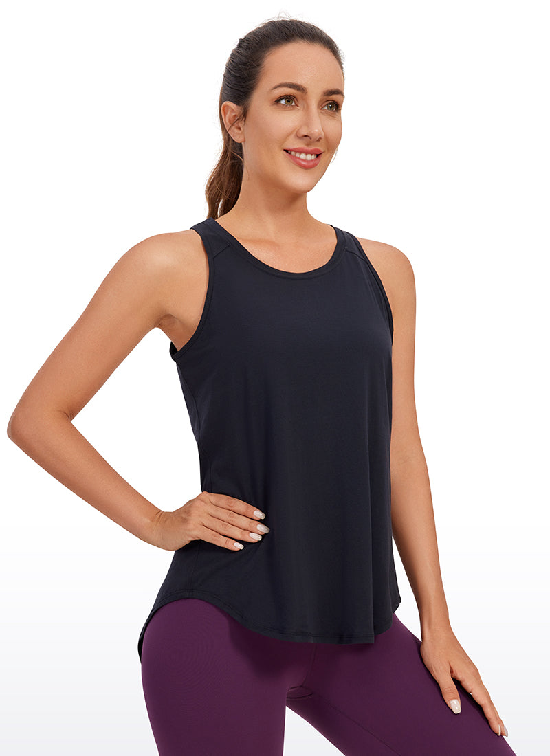 Pima Cotton Split Open Back Tank