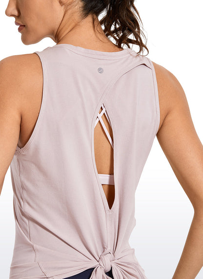 Pima Cotton Split Open Back Tank