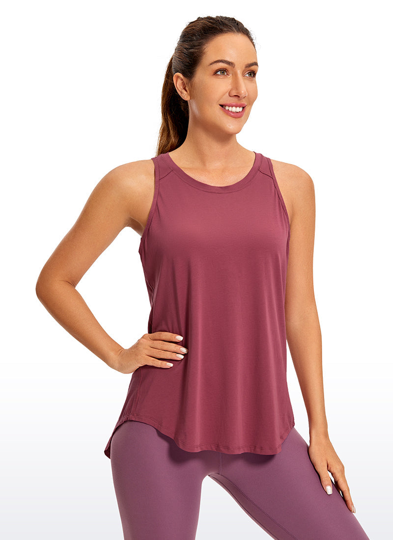 Pima Cotton Split Open Back Tank