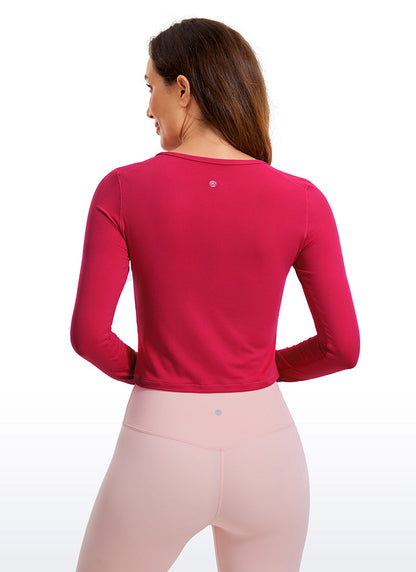 Brushed Thumbhole Cropped Long Sleeve