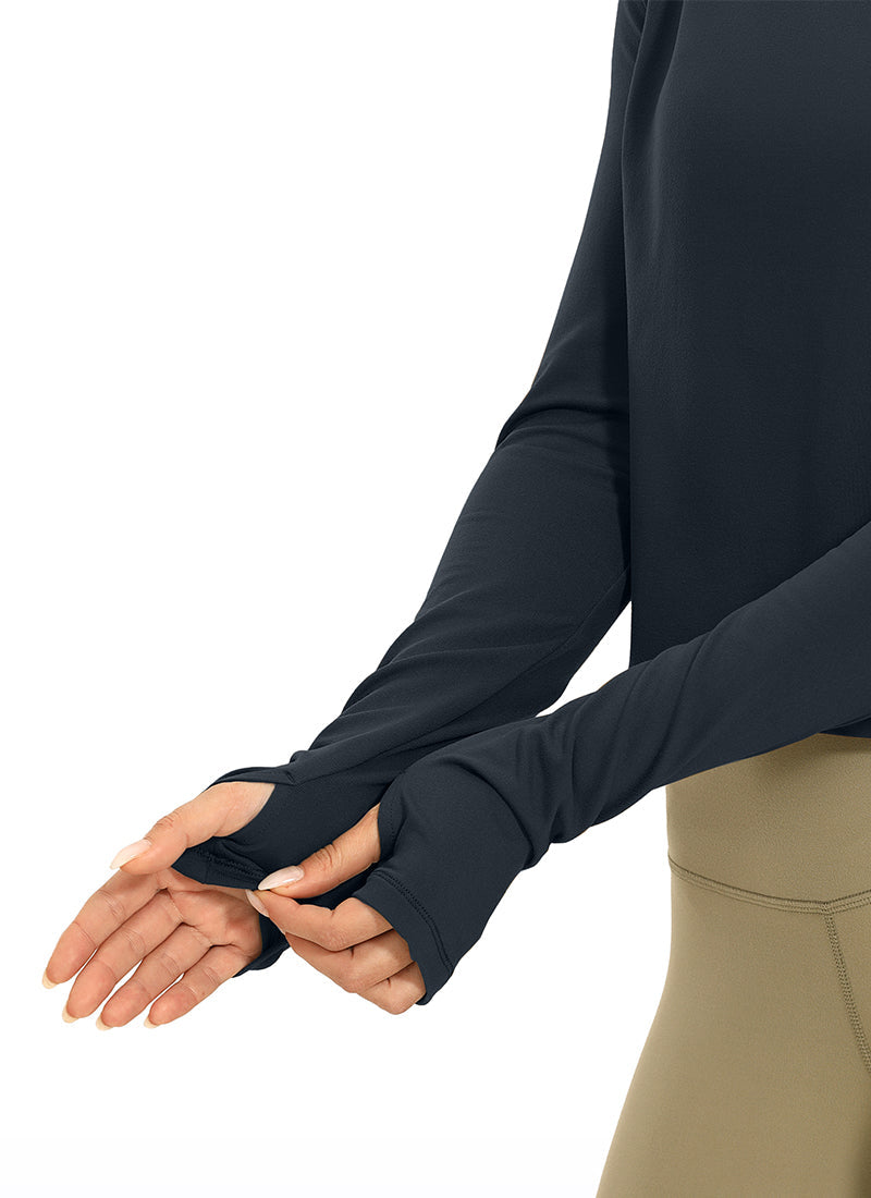 Brushed Thumbhole Cropped Long Sleeve