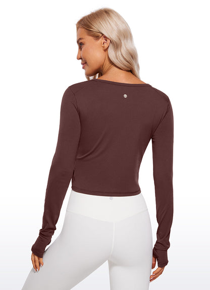 Brushed Thumbhole Cropped Long Sleeve