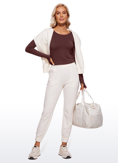 Brushed Thumbhole Cropped Long Sleeve