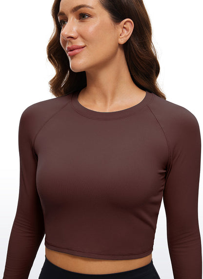 Brushed High Neck Cropped Long Sleeve