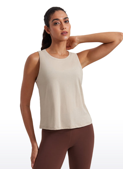 Pima Cotton Crop Round Neck Tank