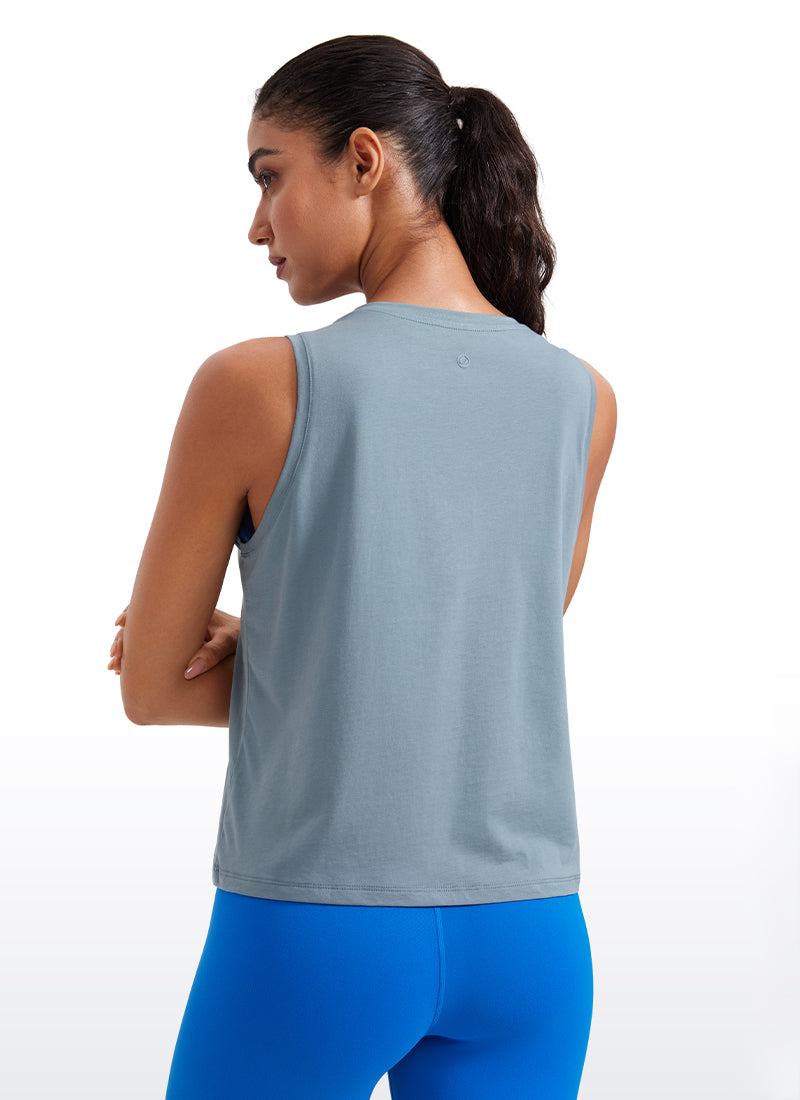Pima Cotton Crop Round Neck Tank