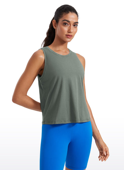 Pima Cotton Crop Round Neck Tank