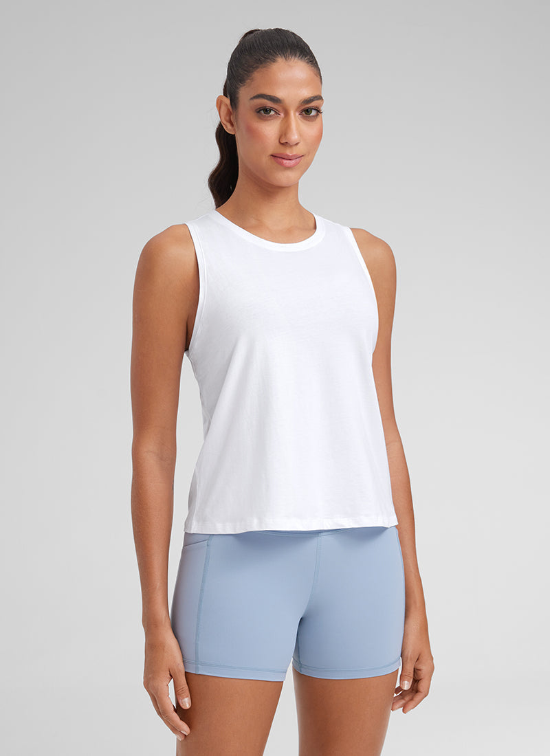 Pima Cotton Crop Round Neck Tank