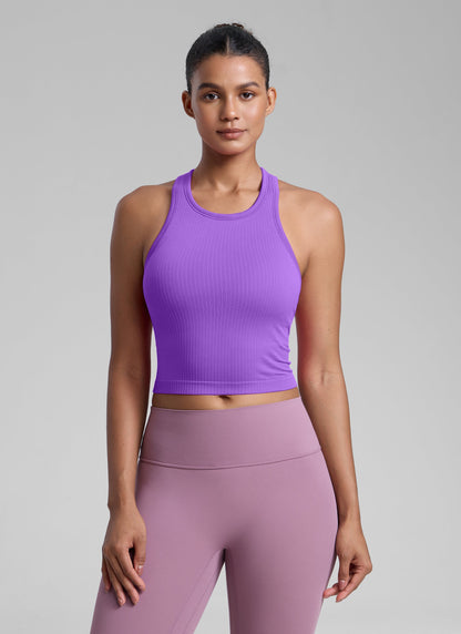 Seamless Ribbed Racerback Crop Tank