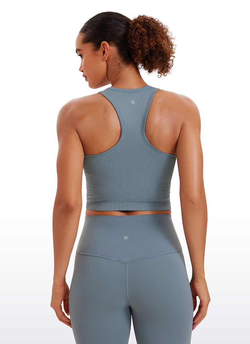 Seamless Ribbed Racerback Crop Tank