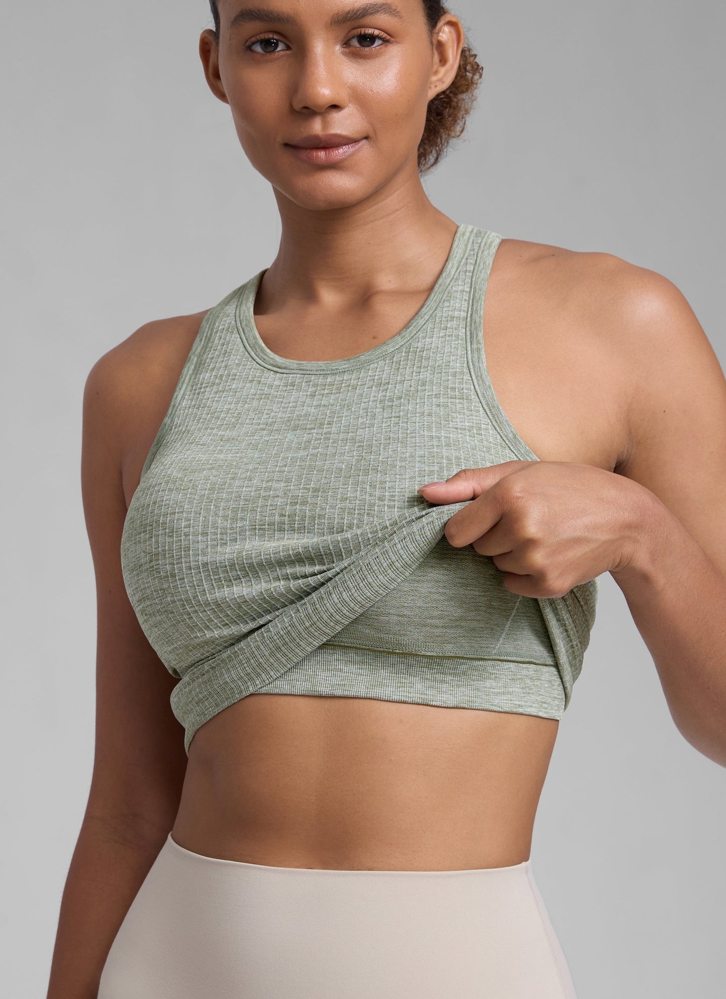 Seamless Racerback Hip Length Tank