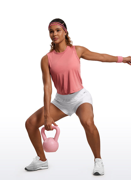 Pima Cotton High Neck Cropped Tank