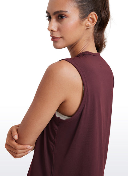 Pima Cotton High Neck Cropped Tank