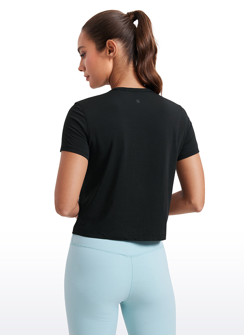 Pima Cotton Classic-Fit Cropped Short Sleeve