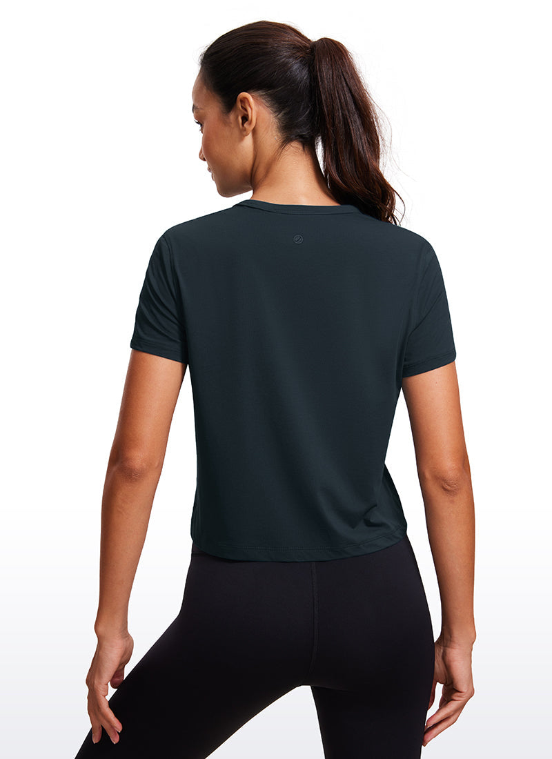 Pima Cotton Classic-Fit Cropped Short Sleeve