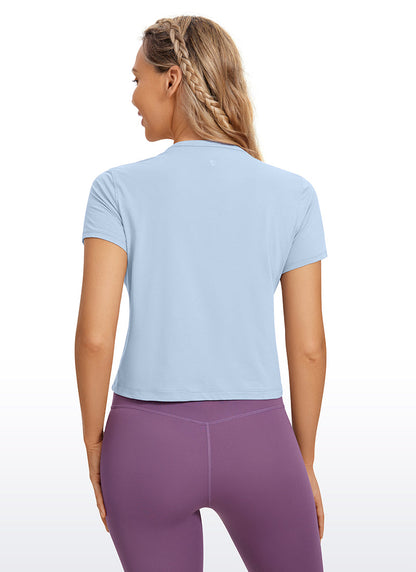 Pima Cotton Classic-Fit Cropped Short Sleeve