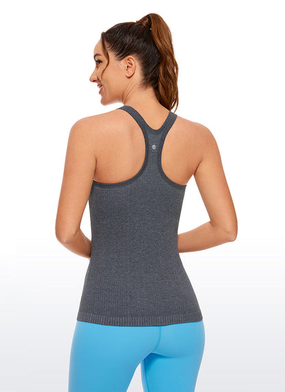 Seamless Racerback Ribbed Hip Length Tank
